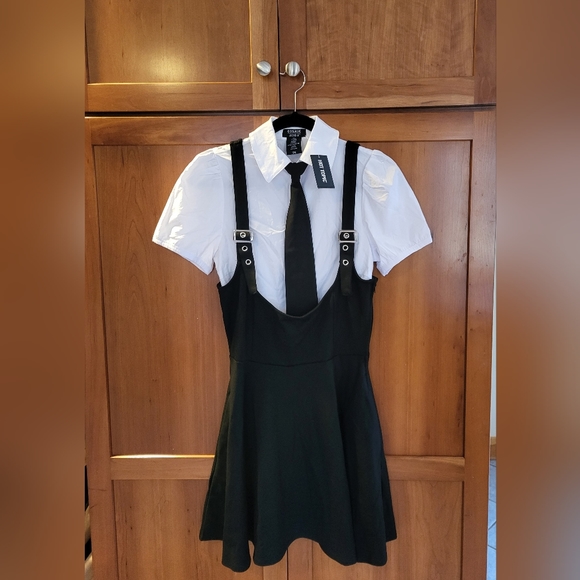 Hot Topic Other - Hot Topic (Cosmic Aura) School Girl Costume/Suspender Dress w White (Size: SM)